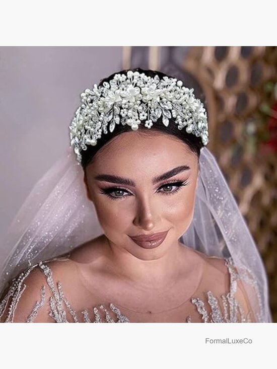 Pearl Bridal Headband, Rhinestone Wedding Headpiece Hair Accessory main image 4
